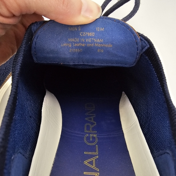 Cole Haan Men's OriginalGrand Stitchlite Oxfords Lace Up Shoe Navy Blue Size 12 - Picture 10 of 10